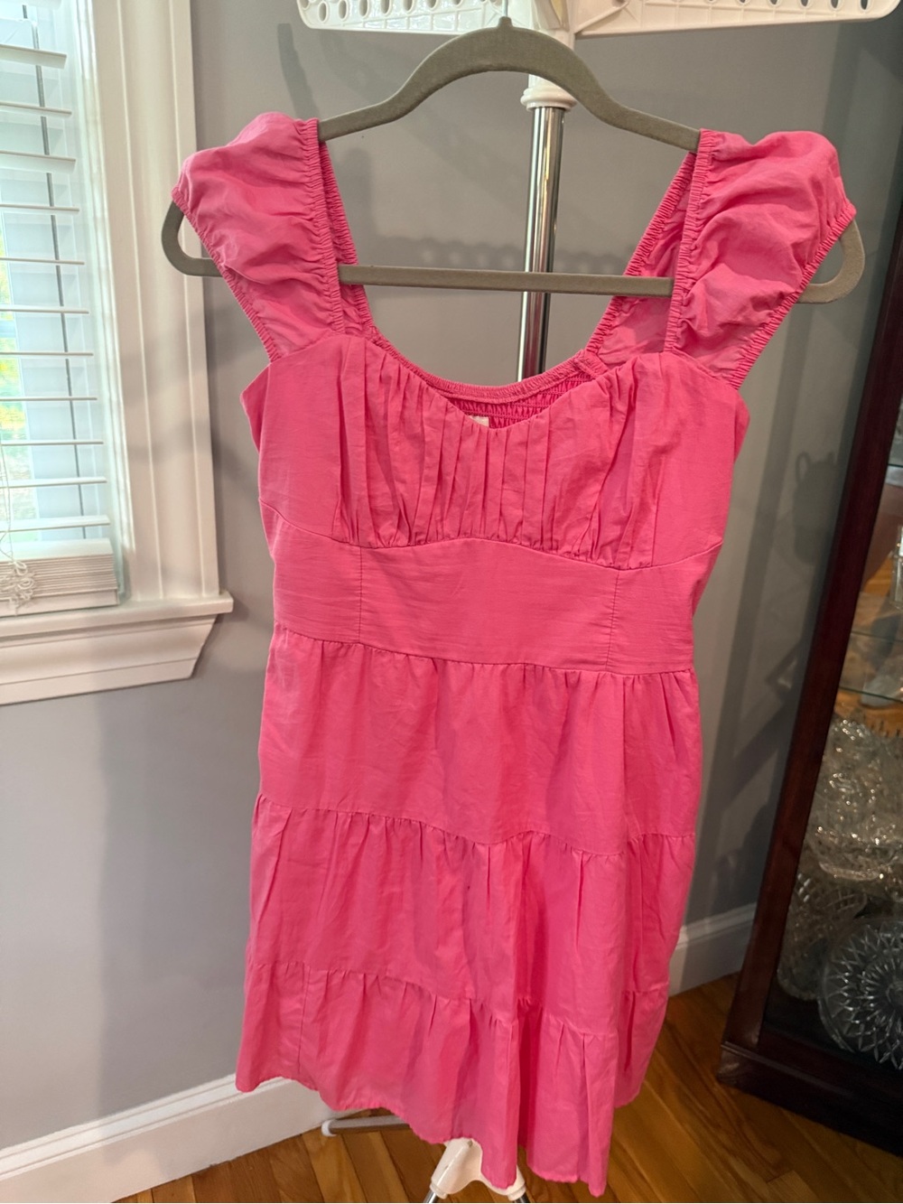 Hollister Pink Ruffle Tiered Summer Dress